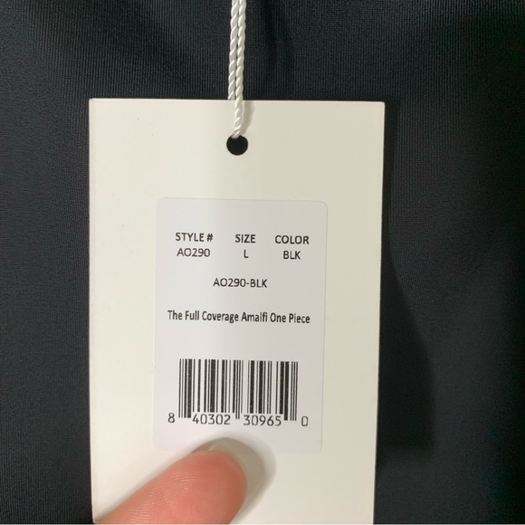 Andie Womens black the full coverage Amalfi one piece swimsuit L NWT - Picture 4 of 9